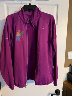 Nike Magenta Full-Zip Athletic Jacket with Multicolor NW/MI Logo